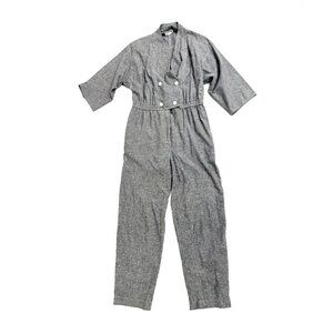 1970s Vintage Robbie Sport Chambray Utility Jumpsuit, Made in USA - Size 11/12